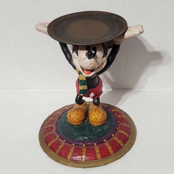 Disneyland Resort Jim Shore Mickey Mouse Candle Holder Disney Parks Xmas Winter - Picture 2 of 11